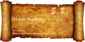 Staub Kadosa névjegykártya